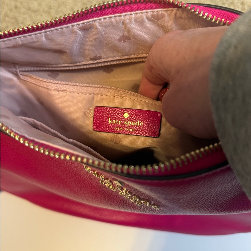 Kate Spade Rosie Crossbody Pebbled Leather Dark Raspberry - Picture 6 of 11